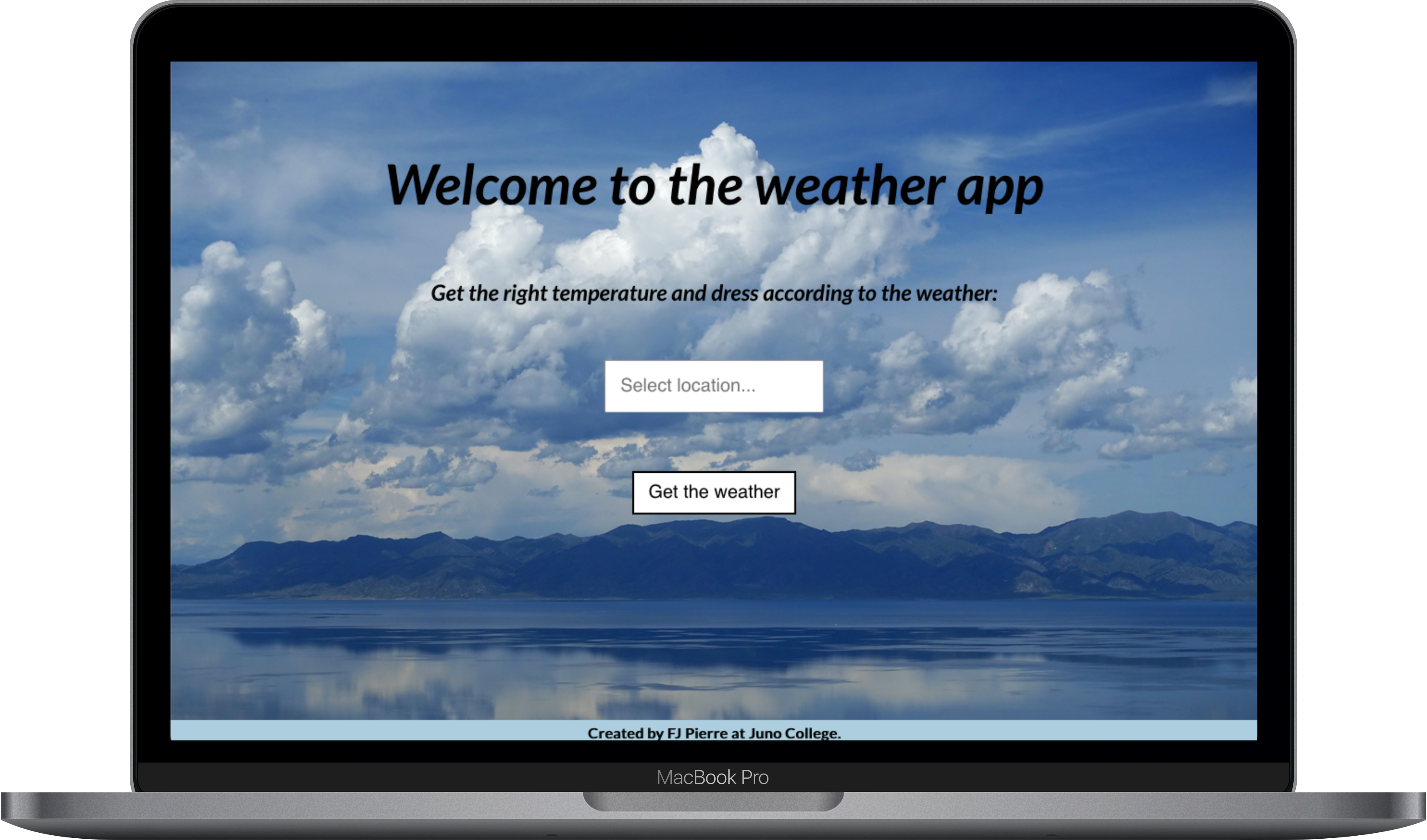 image of weather app project